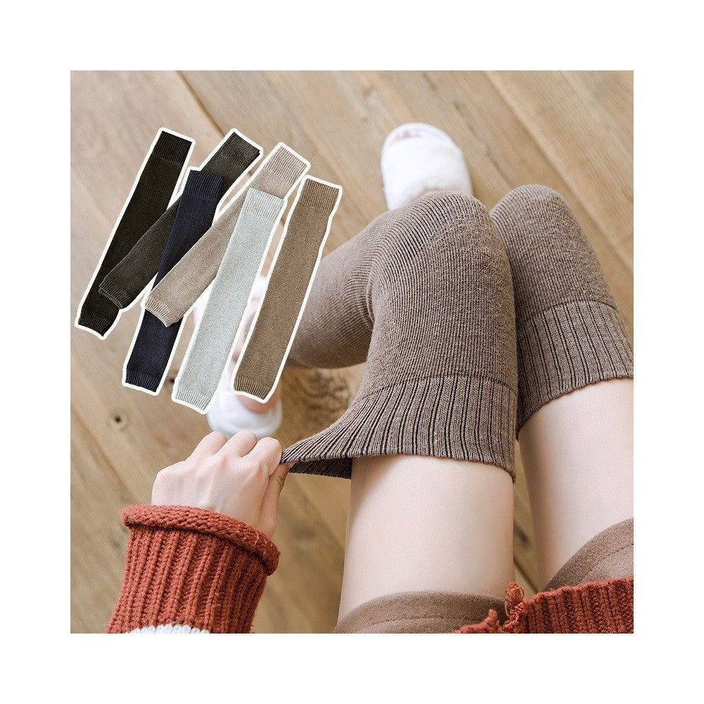 Solid Color Leg Knee Warmers Knitted Socks