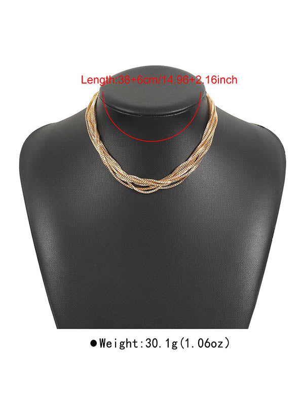 Chains Geometric Layered Necklaces Accessories
