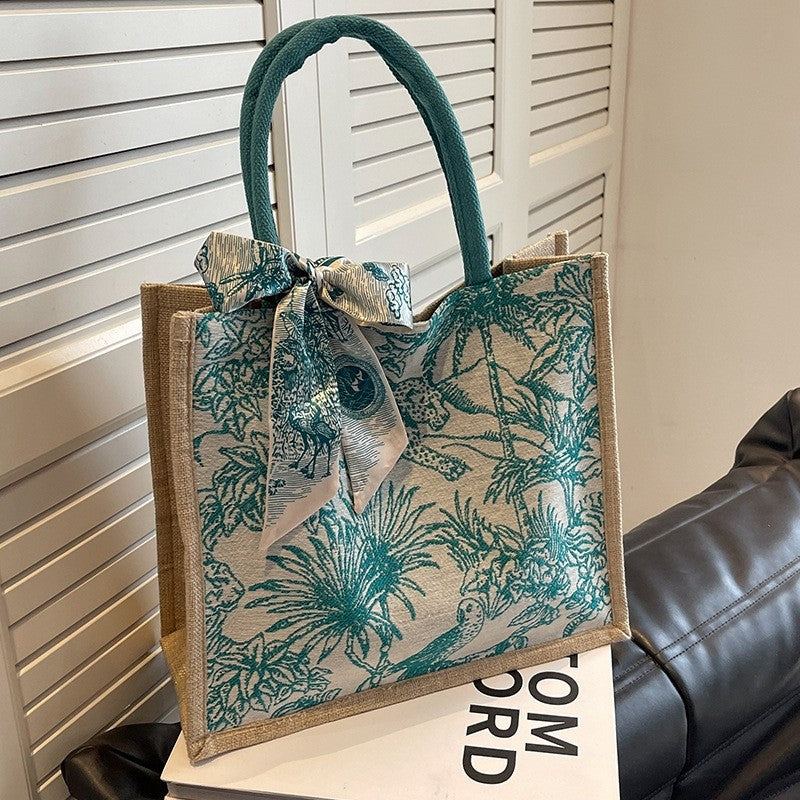 Scarf Handle Square Bag