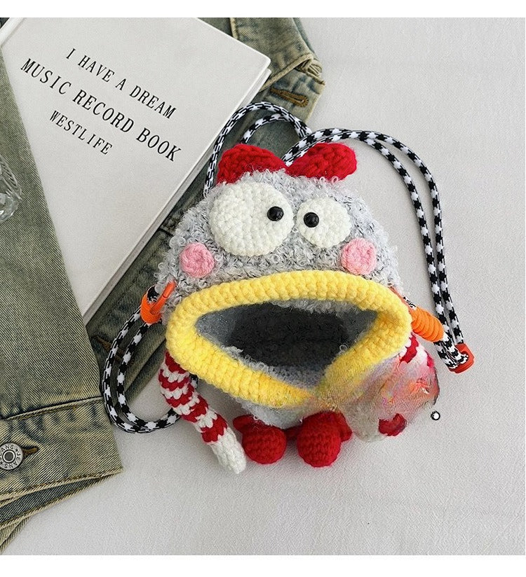 Funny Face Woven Crossbody Bag