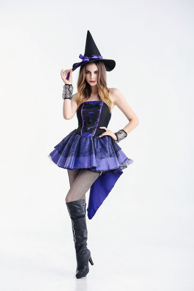 Purple Tailcoat Witch Halloween Costume