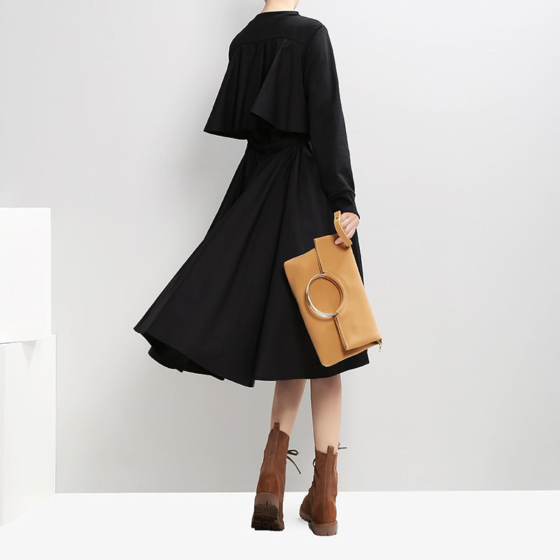 Back Designed Fall Black Dresses-Dresses-Black-One Size-Free Shipping at meselling99