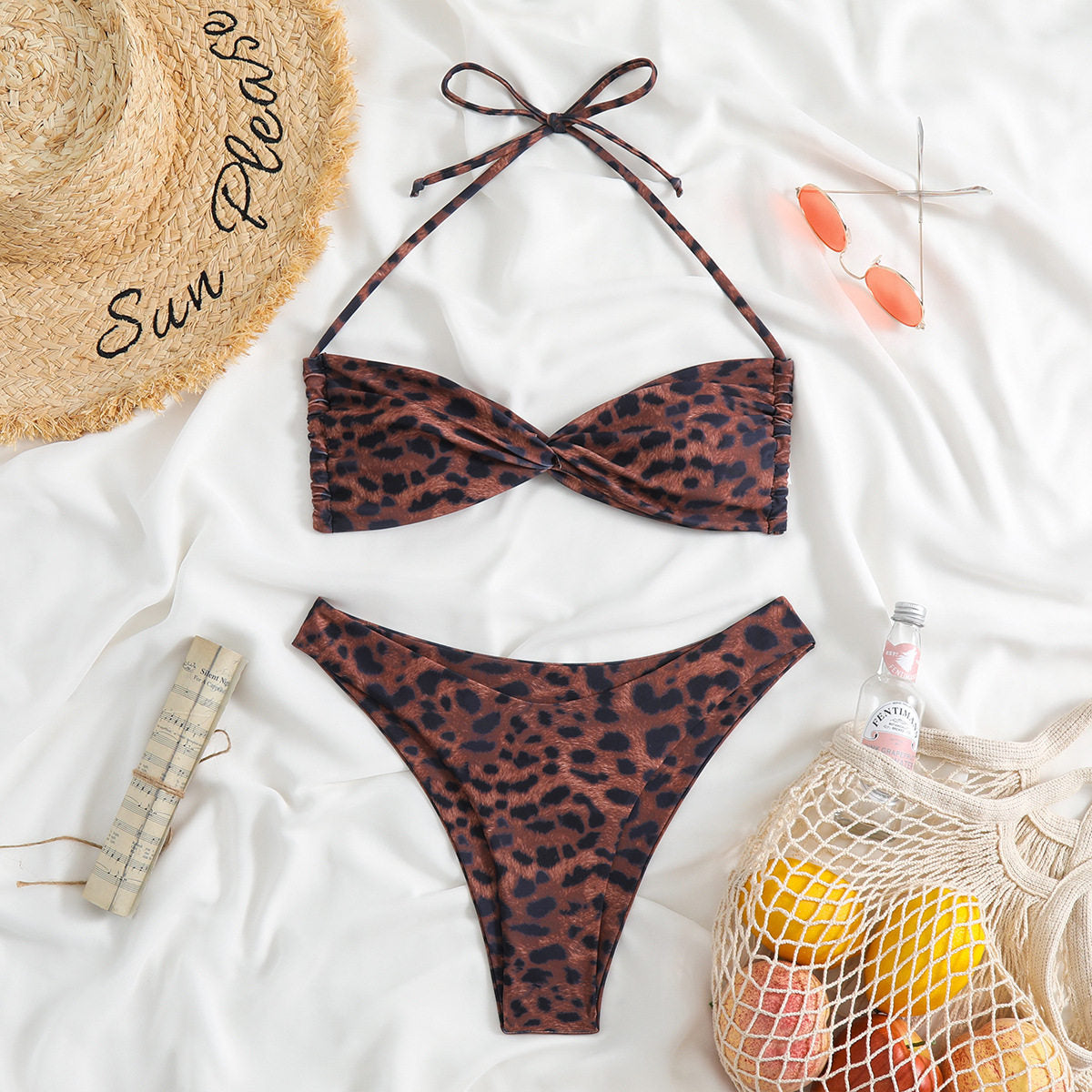 Bikini Set Women's Leopard Print Two-Piece Swimsuit