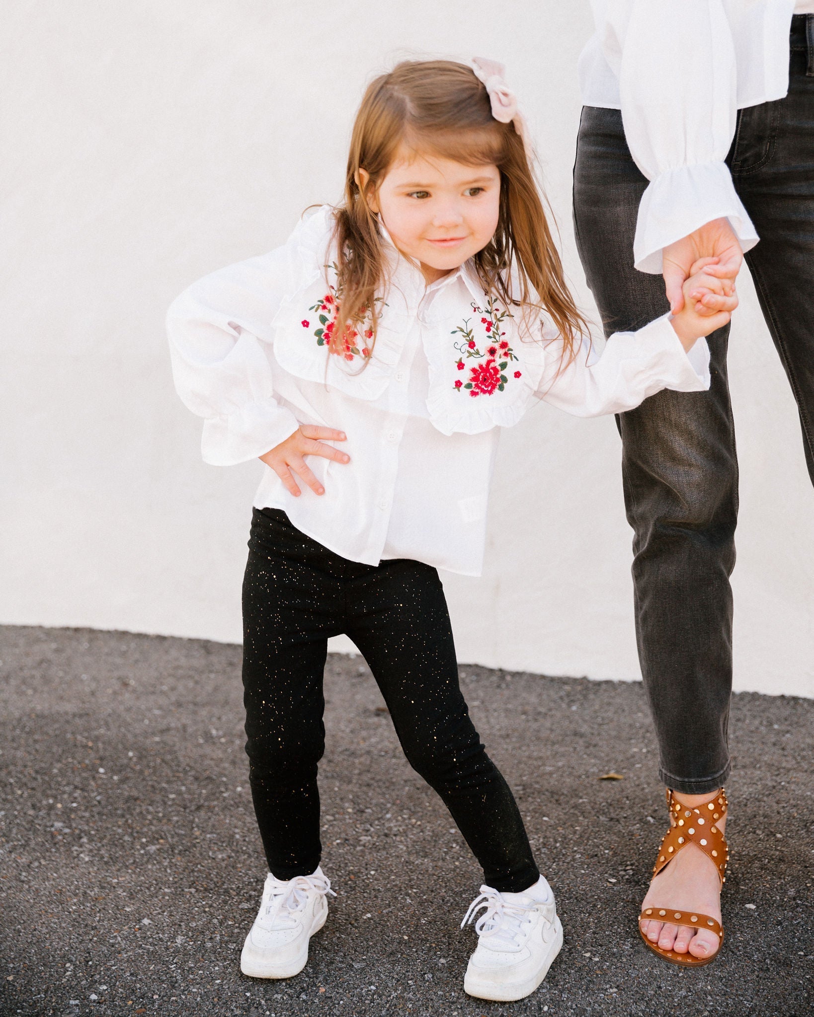 Mini - Carnation Cotton Embroidered Poplin Shirt