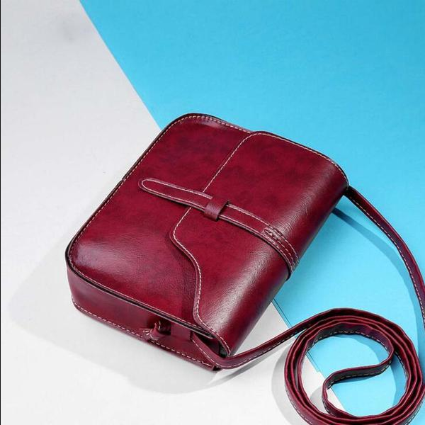Vintage Leather Crossbody Shoulder Bag - Retro Minimalist Messenger Bags