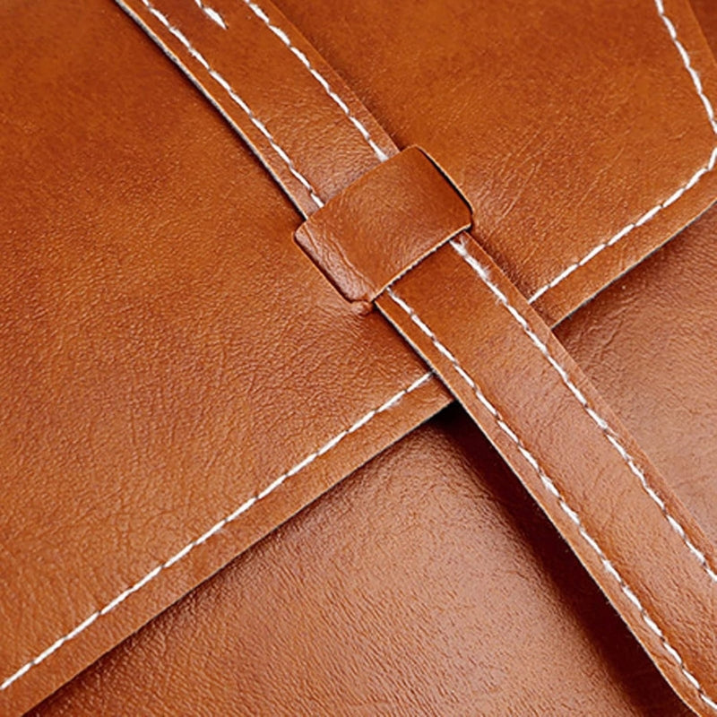 Vintage Leather Crossbody Shoulder Bag - Retro Minimalist Messenger Bags