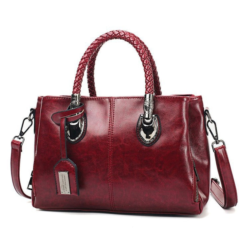 CrossBorder Trends Oil Wax Leather Messenger Bag - Vintage Women Stylish Handbag
