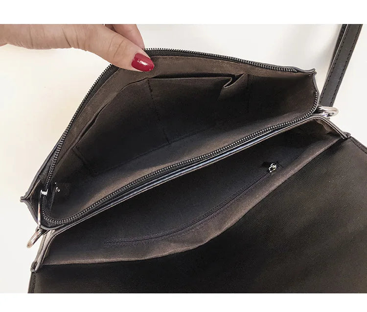 PU leather Tassels ladies Women Shoulder Bag - Envelope Clutches Purse
