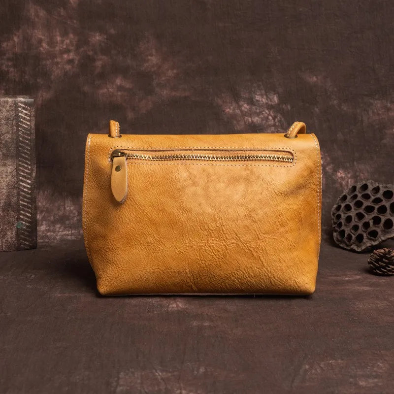 Vintage Genuine Leather Crossbody Bag for Women