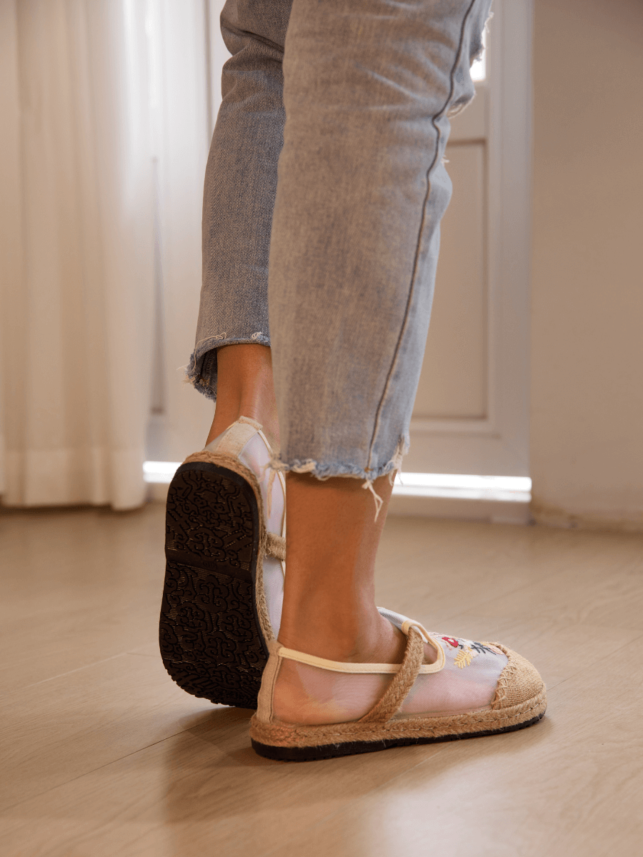 Gracelynn Floral Embroidered Mesh Loafer