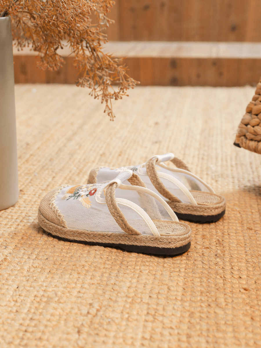 Kimora Embroidered Mesh Mules