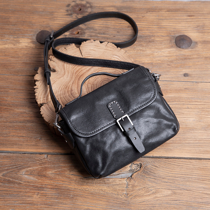 Men's Leather Handmade Shoulder Bag - Vintage Cowhide Crossbody Bags