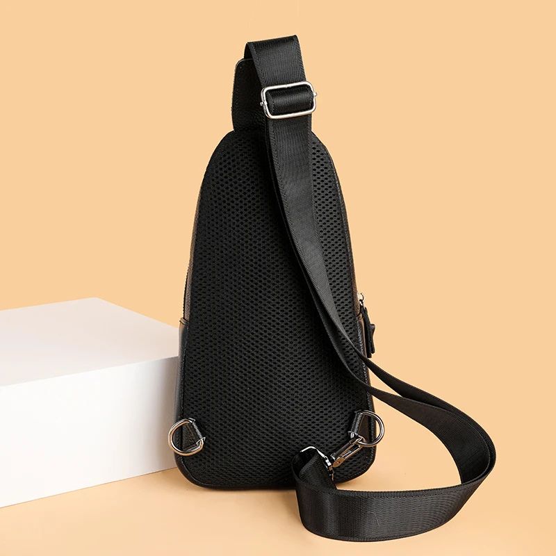 Men’s Genuine Leather Sling Bag – Casual Crossbody Chest Pack