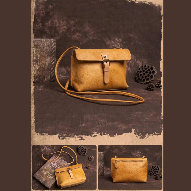 Vintage Genuine Leather Crossbody Bag for Women