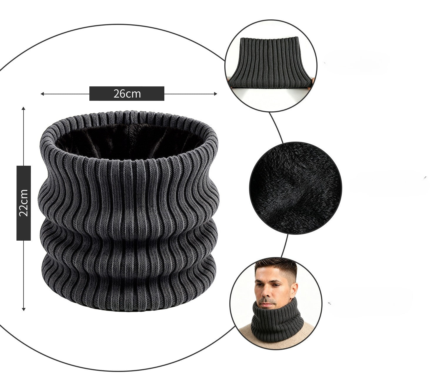 Men's Winter Knit Hat Scarf Gloves Set