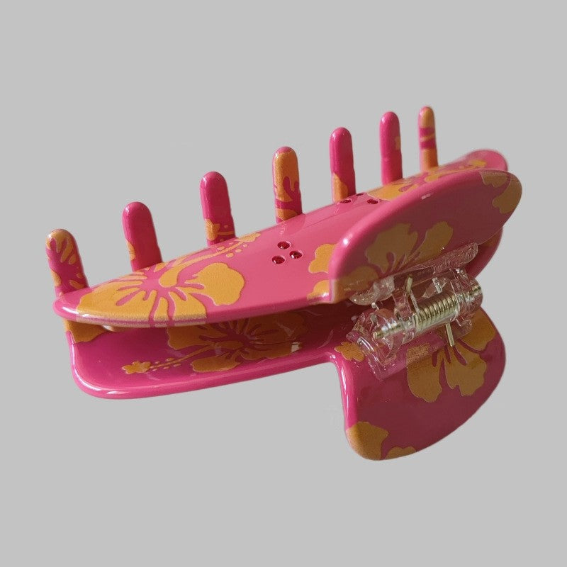 Floral Print Large Hair Claw Clip