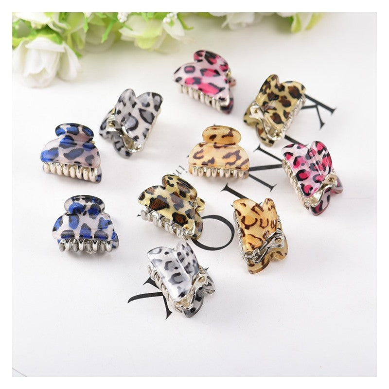 Mini Leopard Print Hair Claw Clip
