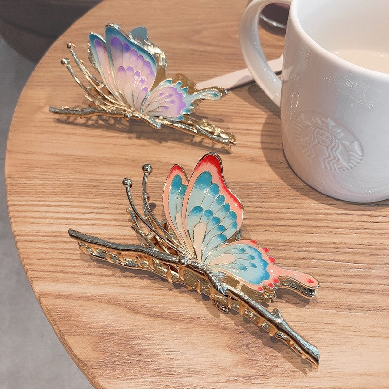 Elegant Branch Butterfly Hair Claw Clip