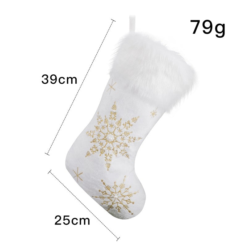 Creative Plush Snowflake Sock Gift Bag Christmas Decoration