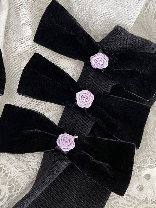 Fashion Bowknot Contrast Color Socks Accessories