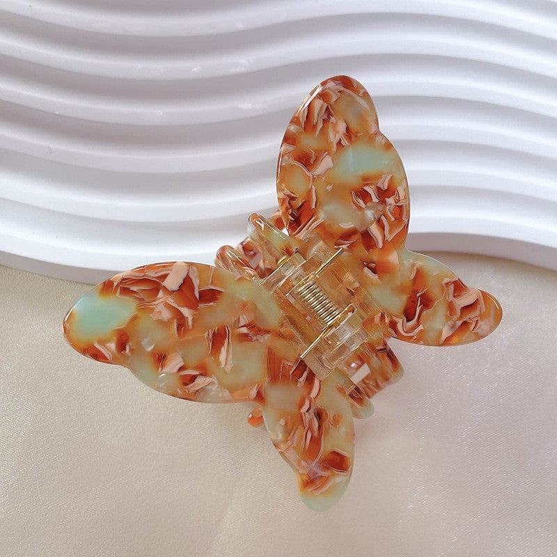 Marble Leopard Butterfly Hair Claw Clip