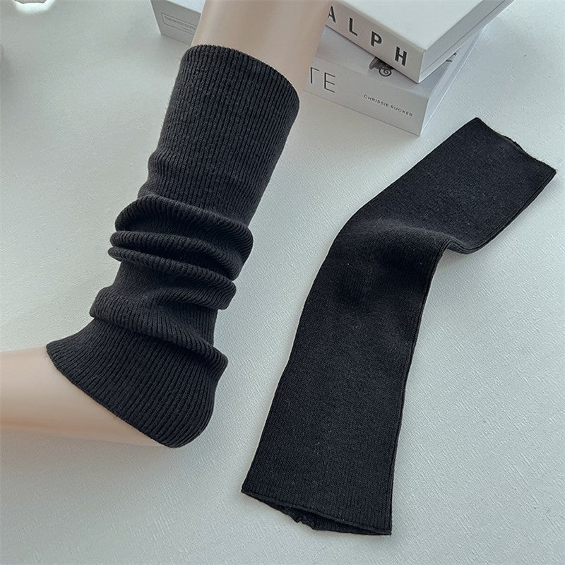 Knitted Leg Warmers In Solid Color