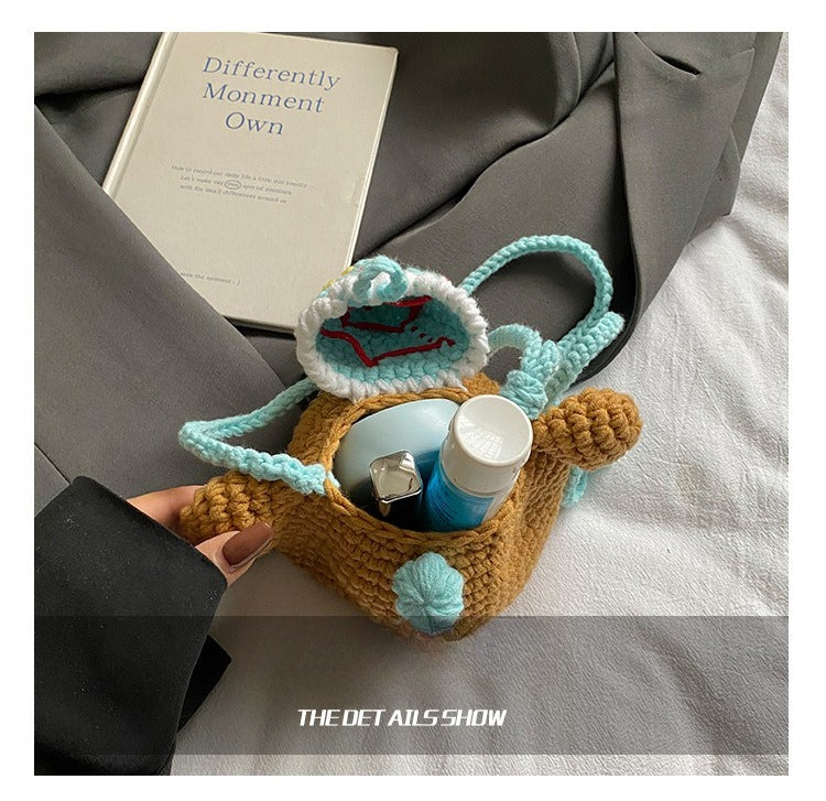 Handmade Knitted Bear Coin Purse