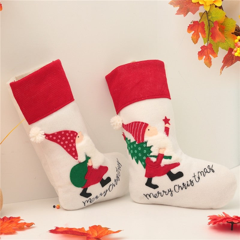 Faceless Santa Sock Gift Bag Christmas Decoration