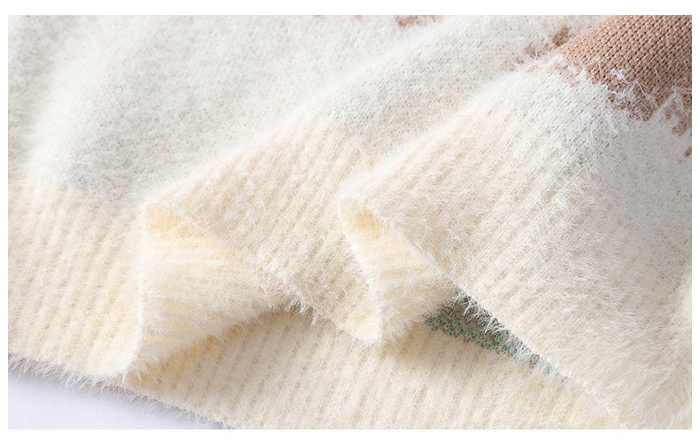 Men’s Faux Mink Thickened Knit Sweater