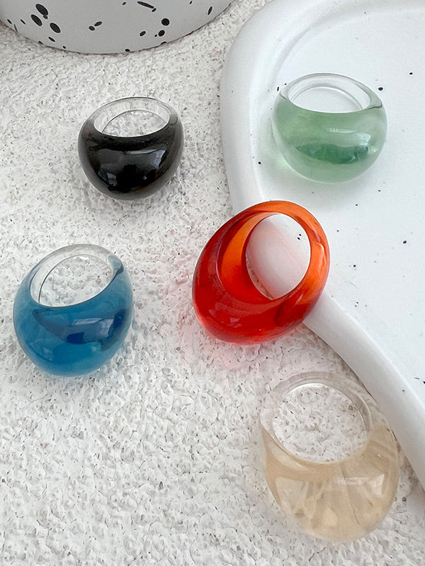 Geometric Transparent Rings Accessories