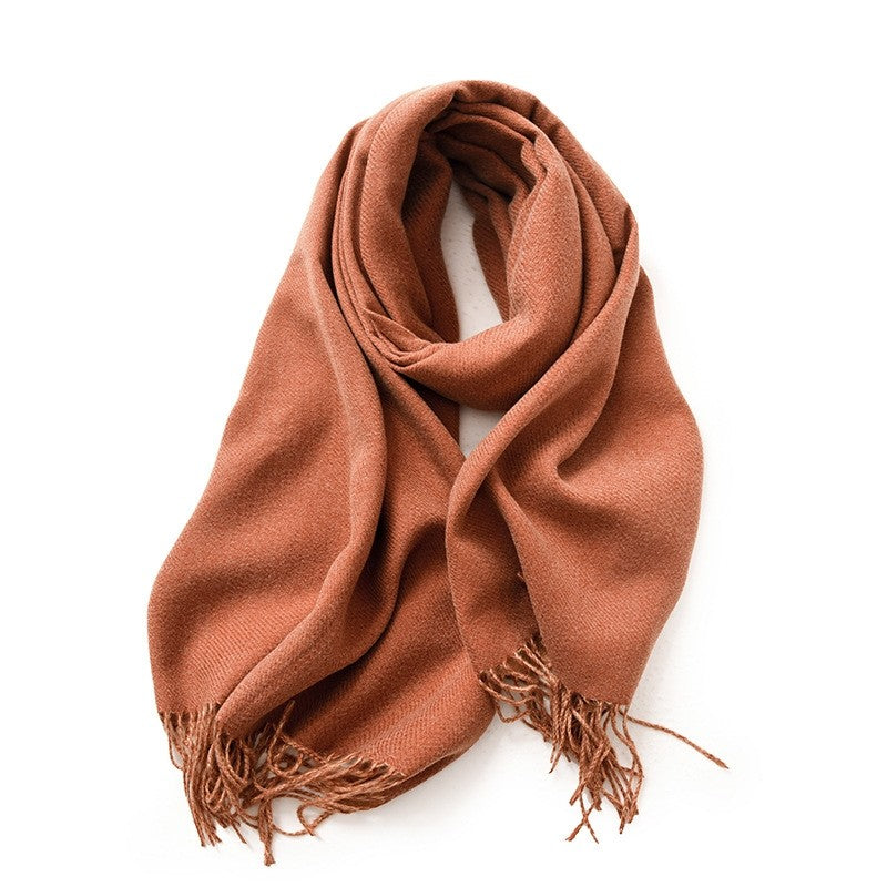 Solid Color Imitation Cashmere Winter Warm Shawl Scarf