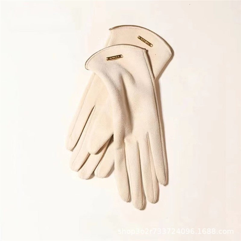Deer Suede Touchscreen Windproof Gloves