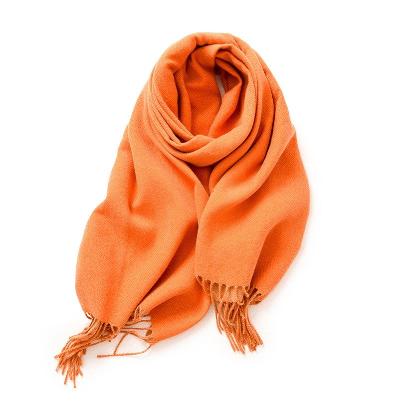 Solid Color Imitation Cashmere Winter Warm Shawl Scarf