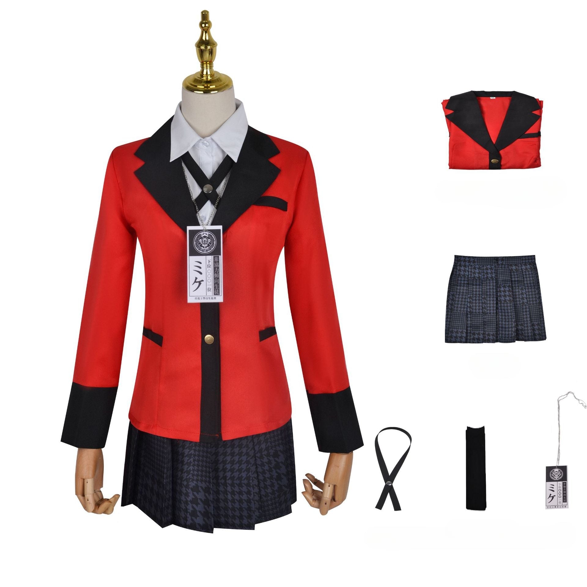 Kakegurui Cosplay Costume - Yumeko Jabami & Tōbari Luna School Uniform with Badge