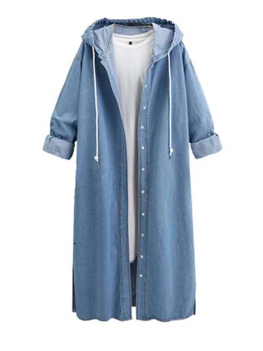 Oversized Hooded Denim Jacket Women’s Coat