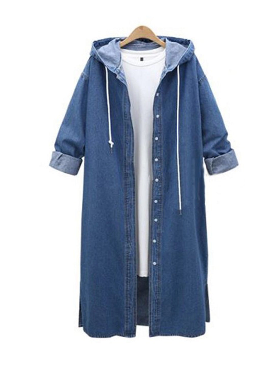 Oversized Hooded Denim Jacket Women’s Coat