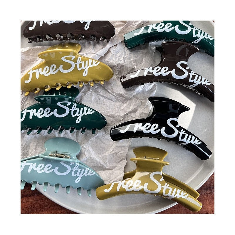 Letter Printed Daily Hair Claw Clip