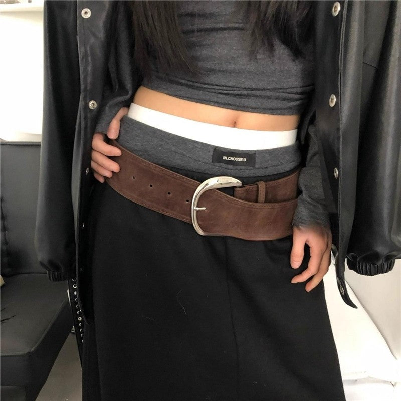 Fashion Matte Wide Edge Belt