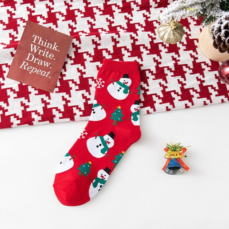 Christmas Lovely Cartoon Mid Calf Socks