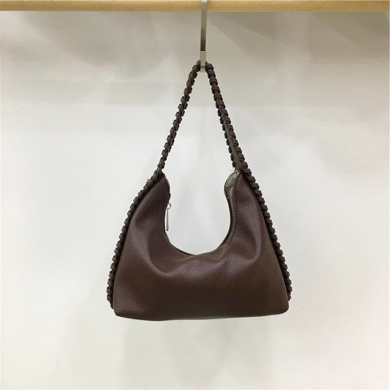 Litchi Pattern Shoulder Handbag