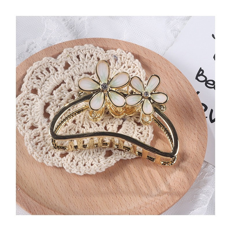 Vintage Semicircle Flower Hair Claw Clip