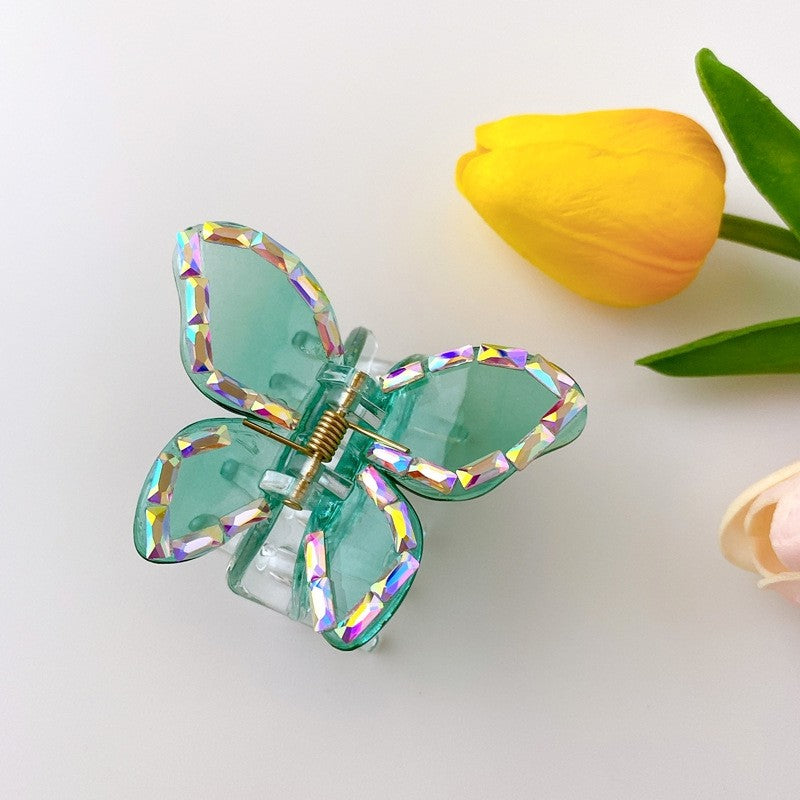 Pearl Rhinestone Butterfly Hair Claw Clip