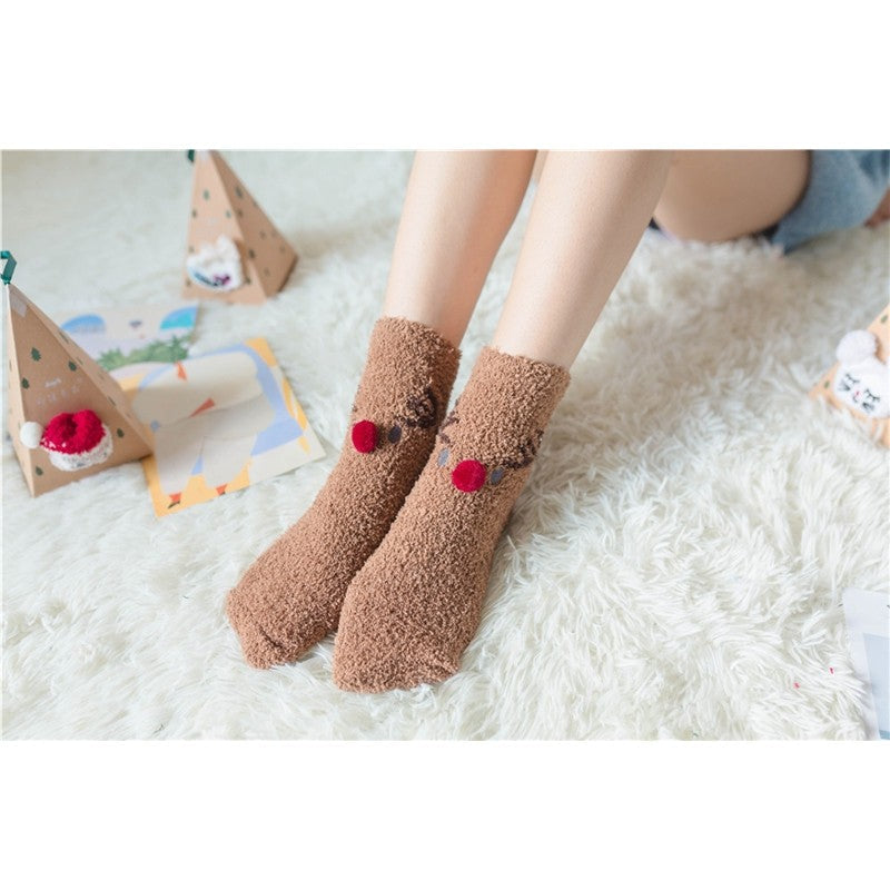 Cat Fox Deer Zebra Santa Snowman Mid-Calf Socks