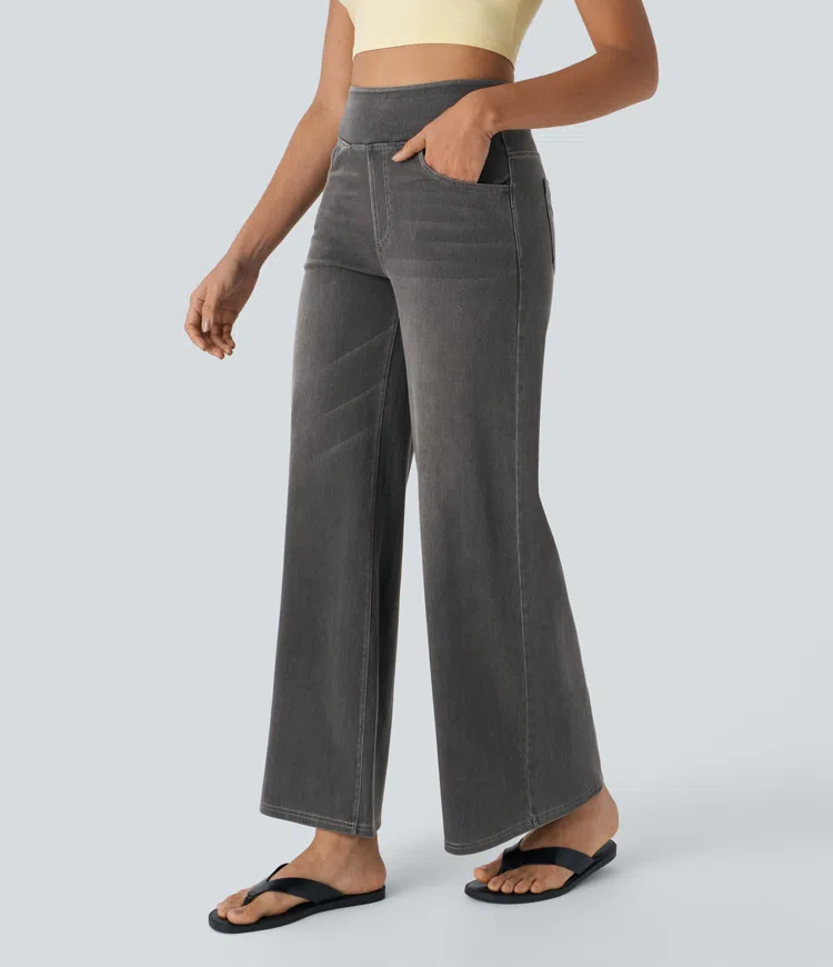 FlexiChic - Super Stretch High-Waisted Wide Leg Jeans + 50% OFF
