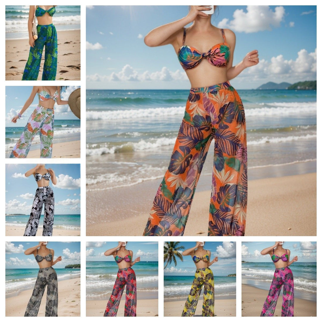 Bikini Set: Two-Piece Swimsuit With Mesh Pants