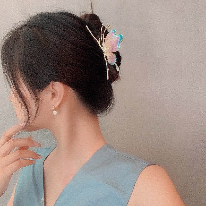 Elegant Branch Butterfly Hair Claw Clip