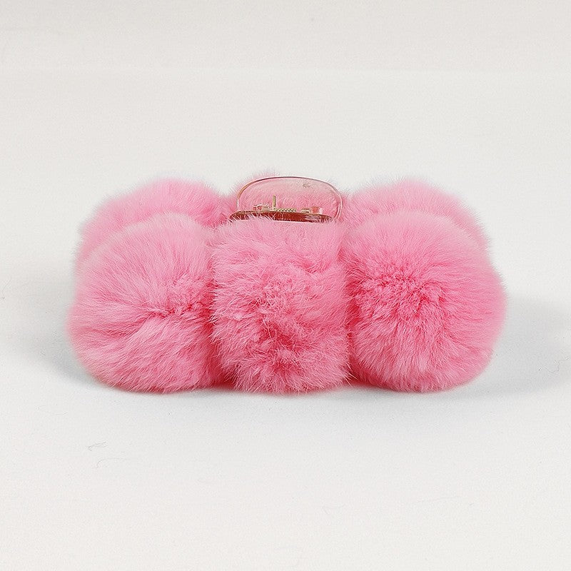 Rex Rabbit Fur Hair Claw Clip
