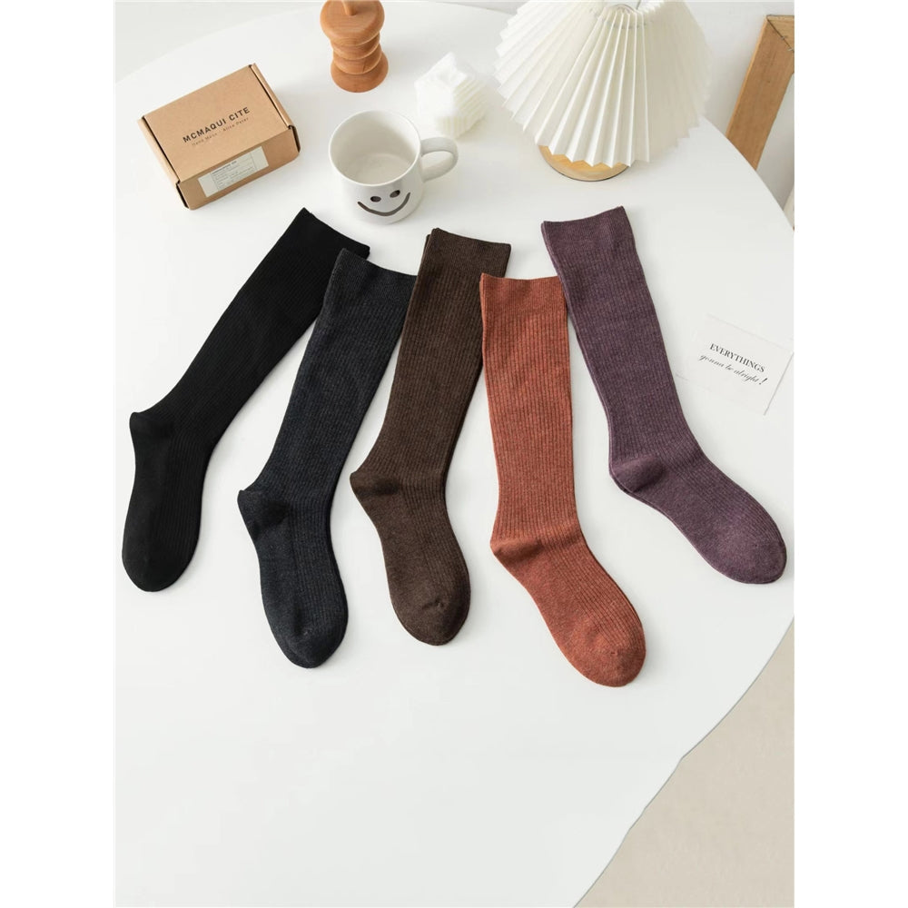 Casual Wool Keep Warm Solid Color Socks Accessories