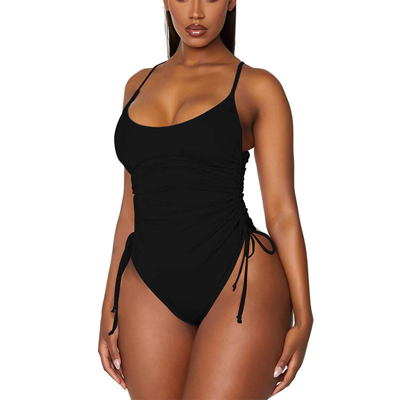 New Women's Leopard Print Ruffle One-Piece Swimsuit