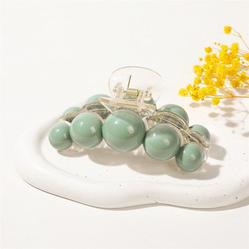 Minimalist Green Pearl Shark Claw Clip